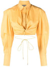 La Chemise Plidao Crop Shirt Light Yellow - JACQUEMUS - BALAAN 1