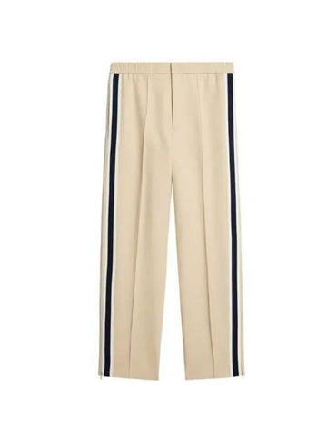 Striped Color Combination Track Pants Beige - AMI - BALAAN 1