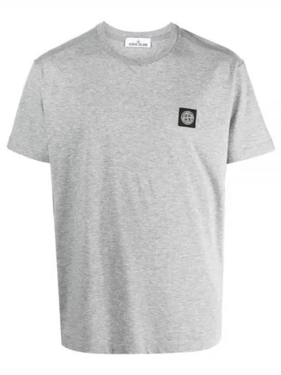 Logo Patch Cotton Short Sleeve T-Shirt Dust Melange Grey - STONE ISLAND - BALAAN 2