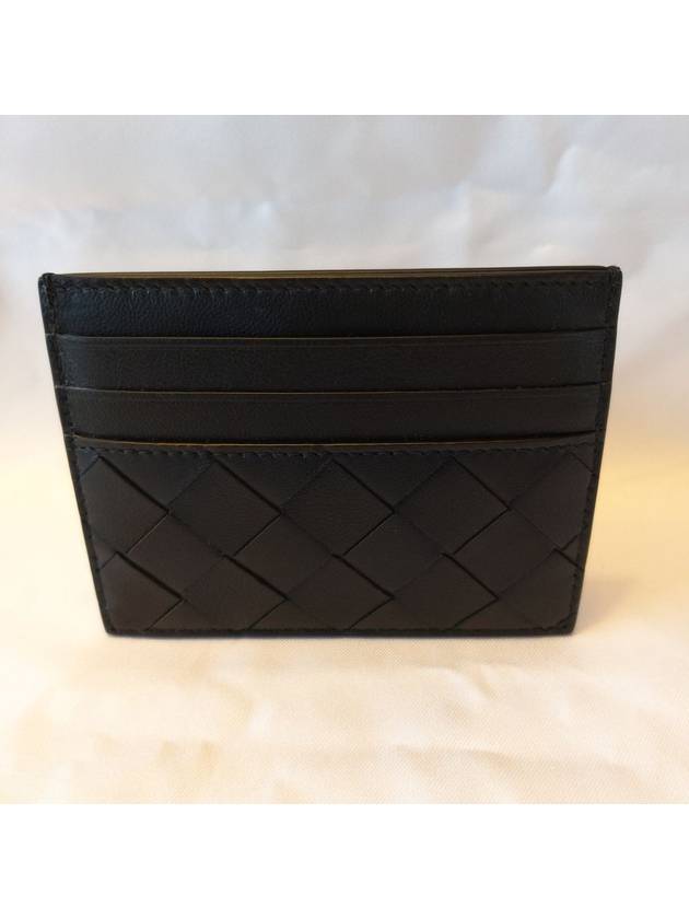 Intrecciato Leather Card Wallet Black - BOTTEGA VENETA - BALAAN 3