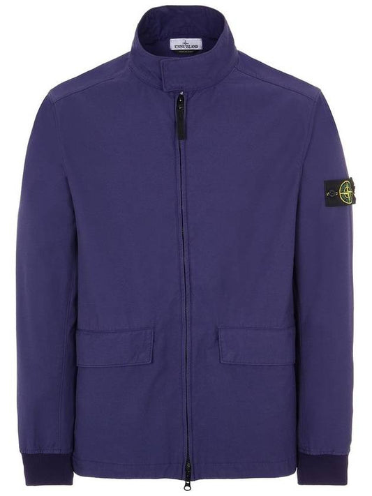 Men's Batavia Nylon Cotton Zip-Up Jacket Purple Blue - STONE ISLAND - BALAAN 2