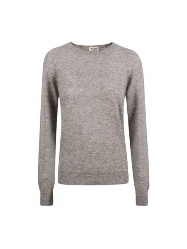 Cashmere Silk Knit Top Grey - SAINT LAURENT - BALAAN 2