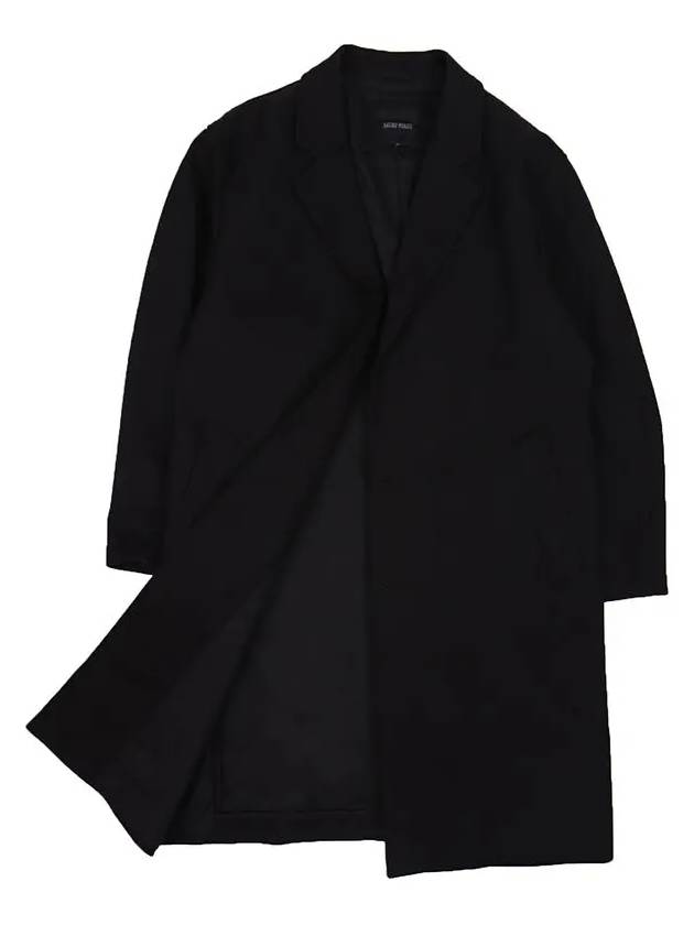 Black viscose single long coat CO108 - IKALOOOK - BALAAN 6