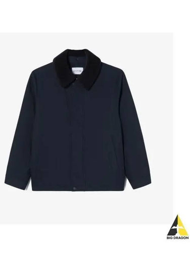 Men s Corduroy Collar Down Navy - LACOSTE - BALAAN 1