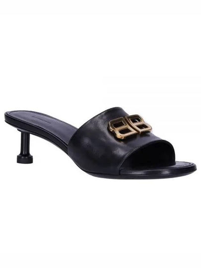 BB Leather Slipper Heels Black - BALENCIAGA - BALAAN 2