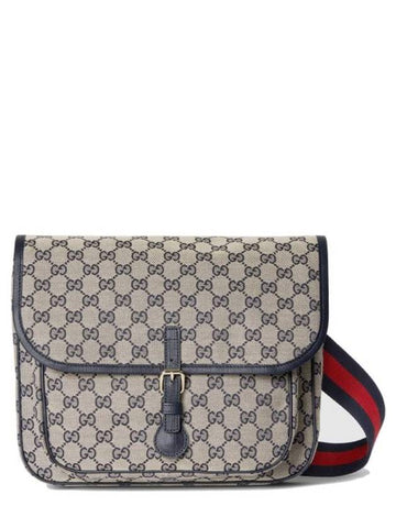 Kids GG Canvas Messenger Bag Beige Blue - GUCCI - BALAAN 1