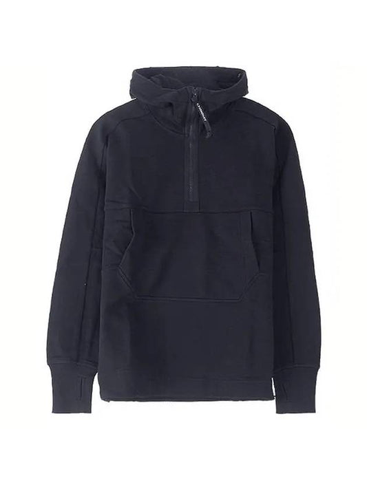 Men's Diagonal Fleece Goggles Half Zip Up Brushed Anorak Navy - CP COMPANY - BALAAN 1