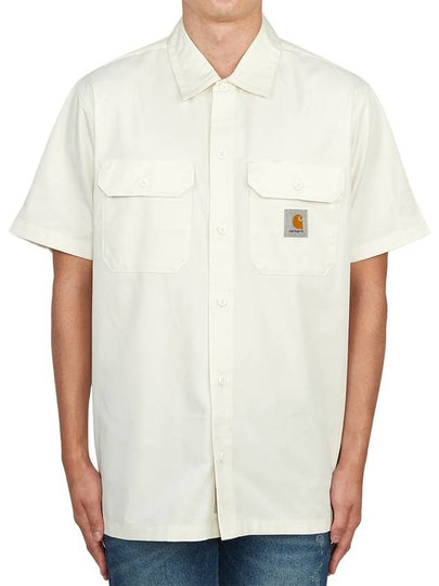 Master Logo Patch Short Sleeve Shirt Ivory - CARHARTT WIP - BALAAN 2