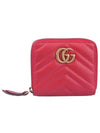 GG Marmont Matelasse Zipper Card Wallet Red - GUCCI - BALAAN.