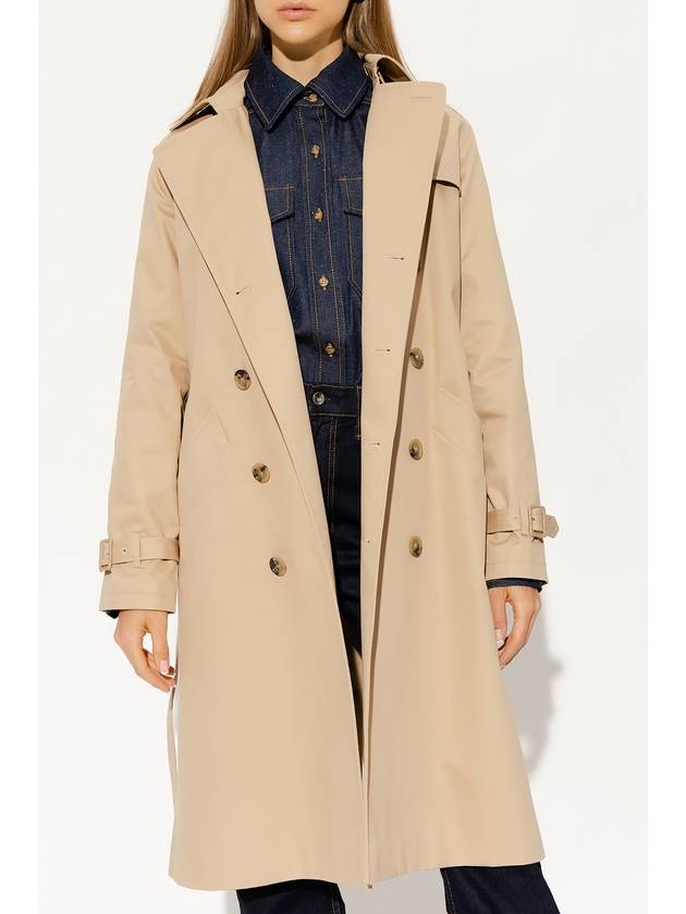 Greta Double Breasted Cotton Trench Coat Beige - A.P.C. - BALAAN 4