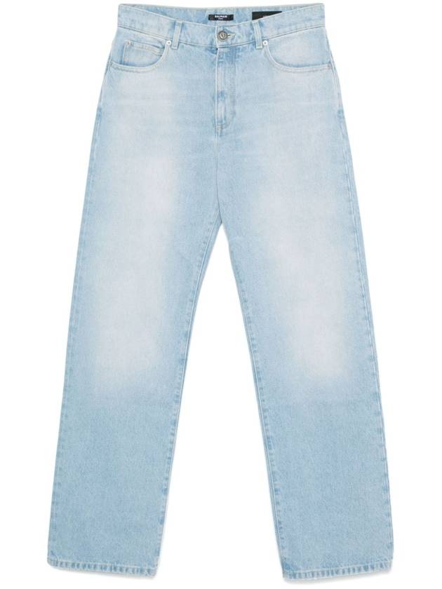 Washed Denim Straight Jeans Blue - BALMAIN - BALAAN 2