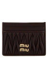 Materasse Nappa Leather Card Wallet Dark Brown - MIU MIU - BALAAN 1