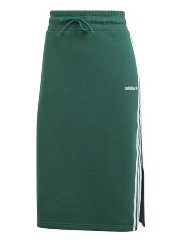 3 Stripe Long A-Line Skirt Green - ADIDAS - BALAAN 1