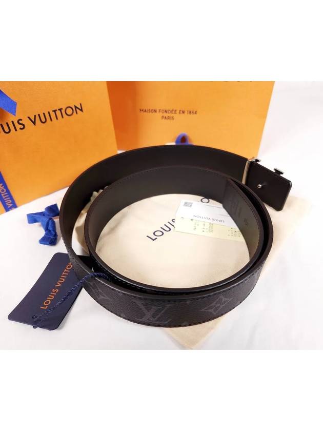 LV Initiales 35MM Reversible Monogram Leather Belt Black - LOUIS VUITTON - BALAAN 4