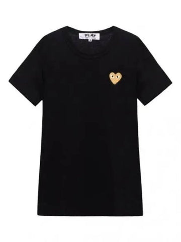 Gold Heart Waffen Short Sleeve T Shirt Women - COMME DES GARCONS - BALAAN 1