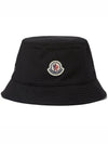 Logo Patch Canvas Bucket Hat Black - MONCLER - BALAAN 2