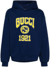 Cotton Jersey Hooded Sweatshirt Blue 770842XJF3O4030 - GUCCI - BALAAN 1