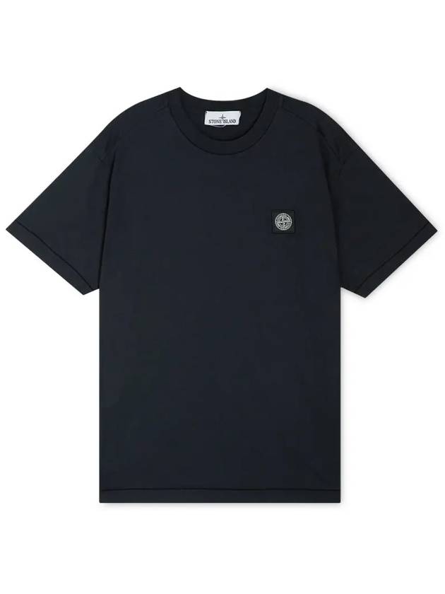 Logo Patch Short Sleeve T-Shirt Navy - STONE ISLAND - BALAAN 4