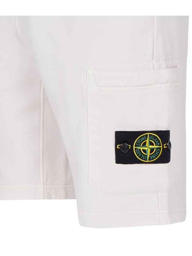 Waffen Patch  Fleece Bermuda Shorts Light Pink - STONE ISLAND - BALAAN 6