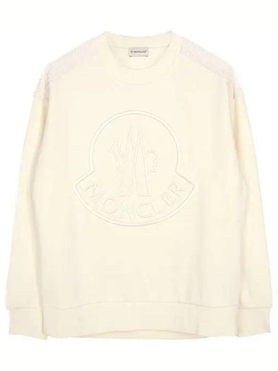 Embroidered Logo Sweatshirt White - MONCLER - BALAAN 2