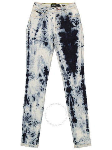 Philipp Plein Bleached Denim High-Waist Jeggings, Waist Size 25" - PHILIPP PLEIN - BALAAN 1