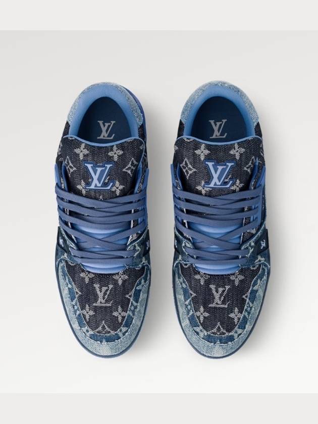 LV Trainer Low Top Sneakers Blue - LOUIS VUITTON - BALAAN 5