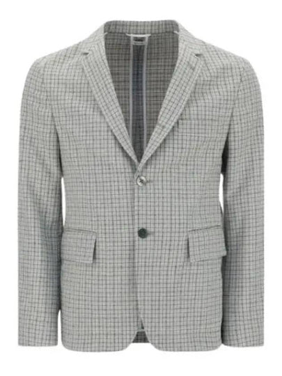 Unconstructed Seersucker Houndstooth Jacket Grey - THOM BROWNE - BALAAN 2