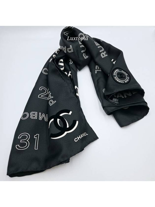 Women s Workshop Silk Square Scarf Black AAA240 - CHANEL - BALAAN 1