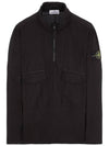 Wappen Patch Shell R Garment Dyed Half Zipper Anorak Black - STONE ISLAND - BALAAN 2