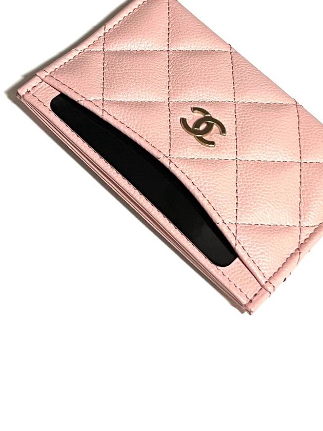 Classic card wallet holder pink gold caviar AP0213 - CHANEL - BALAAN 5