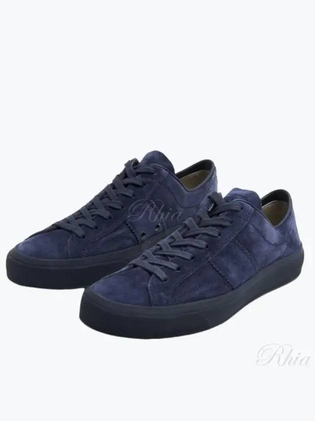 Cambridge Suede Lace-Up Low Top Sneakers Navy - TOM FORD - BALAAN 2