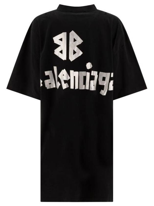 Logo Print T-Shirt Short Dress Black - BALENCIAGA - BALAAN 3