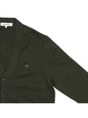 Bold Fox Head Patch V Neck Wool Cardigan Khaki - MAISON KITSUNE - BALAAN 5