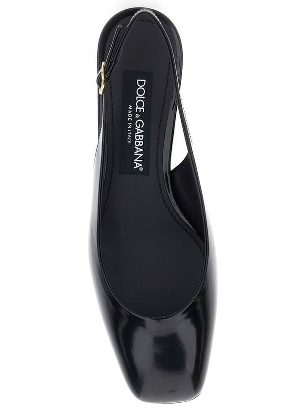 Black Décolleté With Dg Logo On The Heel In Shiny Leather Woman - DOLCE&GABBANA - BALAAN 4