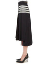 4 Bar Logo Plain Weave Wool Pleated Skirt Navy - THOM BROWNE - BALAAN 4