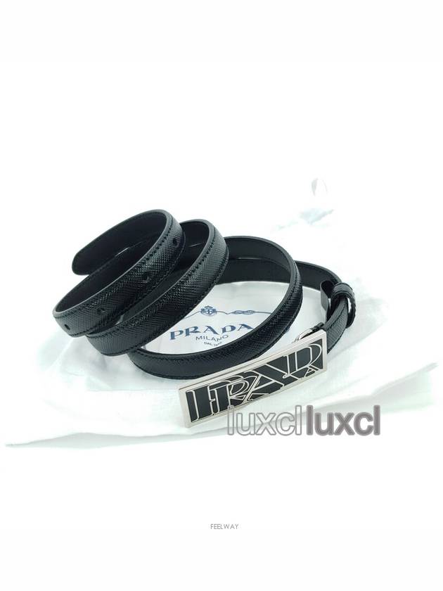 Saffiano silver belt 1C6005 36 90 - PRADA - BALAAN 10