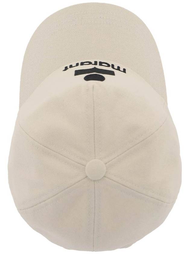 Tyron Logo Cotton Ball Cap Ecru - ISABEL MARANT - BALAAN 3