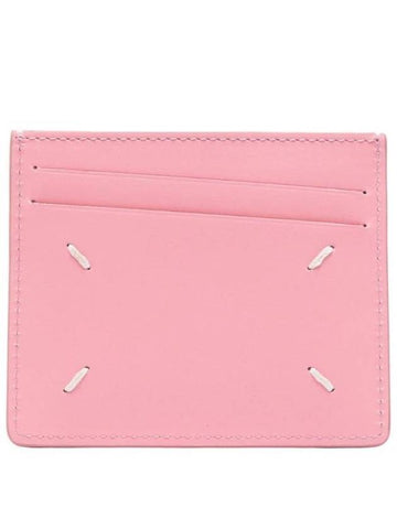 Four Stitch Leather Card Wallet Pink - MAISON MARGIELA - BALAAN 1