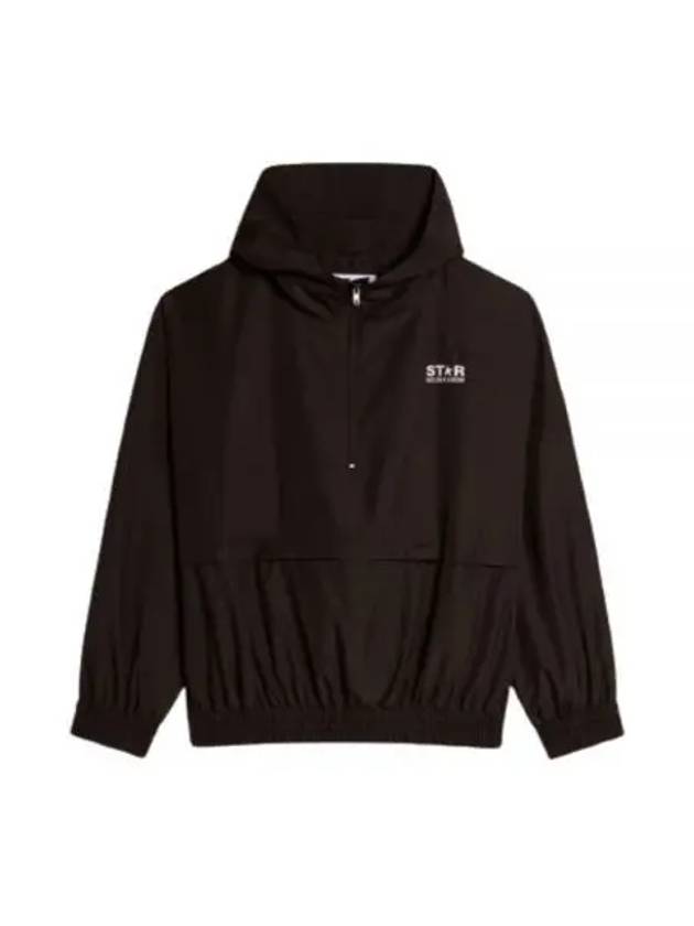 Men's Back Logo Hooded Windbreaker Black - GOLDEN GOOSE - BALAAN 2