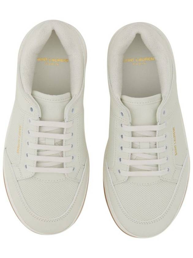 SL 61 Logo Signature Leather Low Top Sneakers White - SAINT LAURENT - BALAAN 8