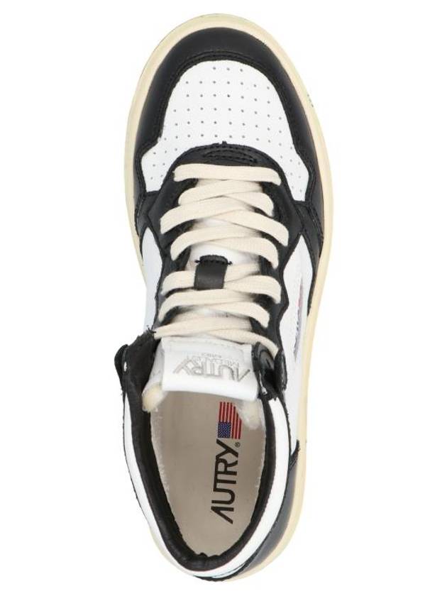 Women's Medalist Leather High Top Sneakers White Black - AUTRY - BALAAN 4