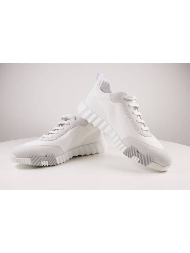 Bouncing Sneakers Mesh Suede Goatskin Blanc Blanc - HERMES - BALAAN 4