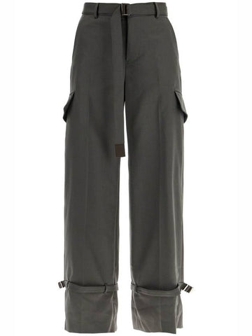 cargo wool blend trousers for men. - SACAI - BALAAN 1