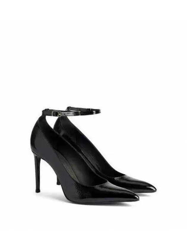 Women's Leather Strap Sandals Heel Black - AMI - BALAAN 2