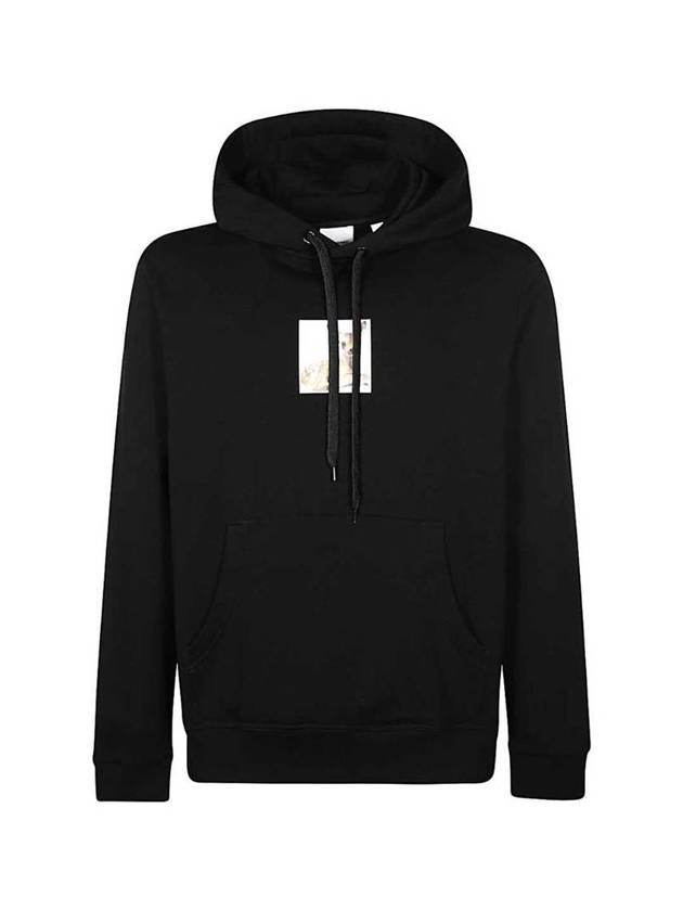 Deer Print Hooded Top Black - BURBERRY - BALAAN.