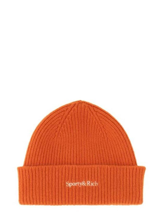 Embroidered Logo Wool Beanie Orange - SPORTY & RICH - BALAAN 1