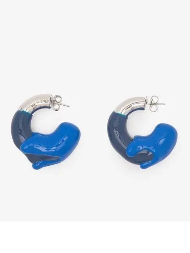 Small Loverize Double Earrings Silver Boutique Blue Dark Blue - SUNNEI - BALAAN 2