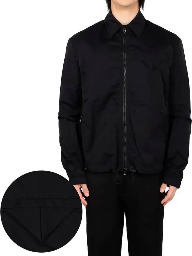 Triangle Pocket Nylon Zip Up Jacket Black - BOTTEGA VENETA - BALAAN 4