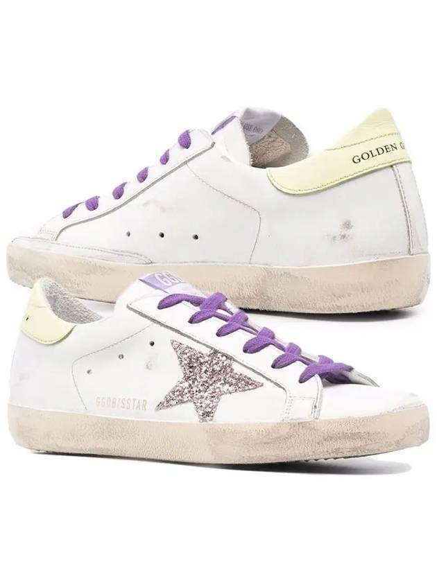 Women's Glitter Yellow Tab Superstar Sneakers - GOLDEN GOOSE - BALAAN 2