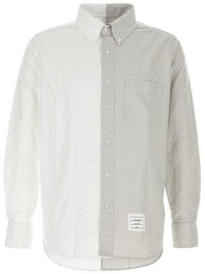 Funmix Oxford Cotton Long Sleeve Shirt Grey - THOM BROWNE - BALAAN 2